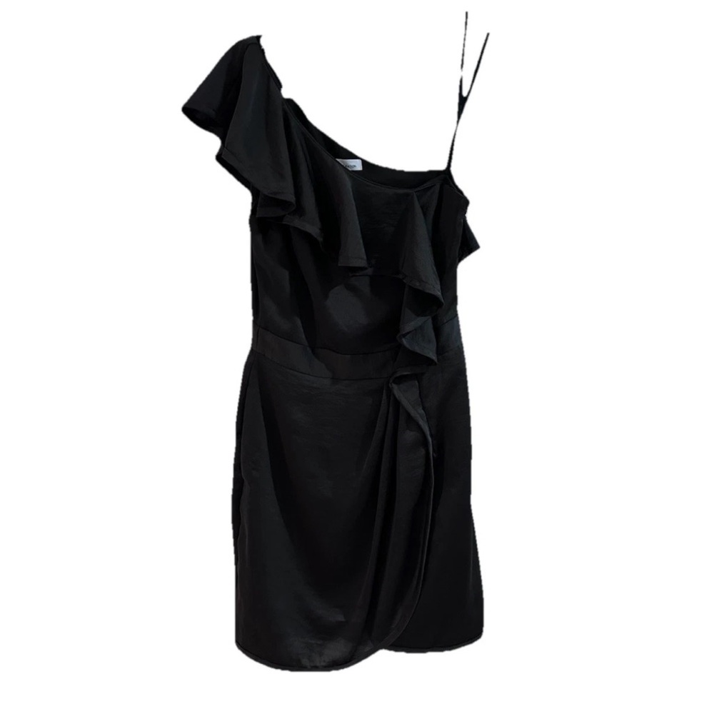 BCBGeneration One Shoulder Ruffled Dark Olive Dre… - image 1